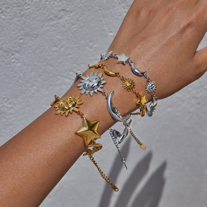 Solstice Sun and Moon Charm Bracelet