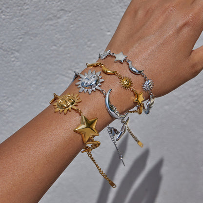 Solstice Sun and Moon Charm Bracelet