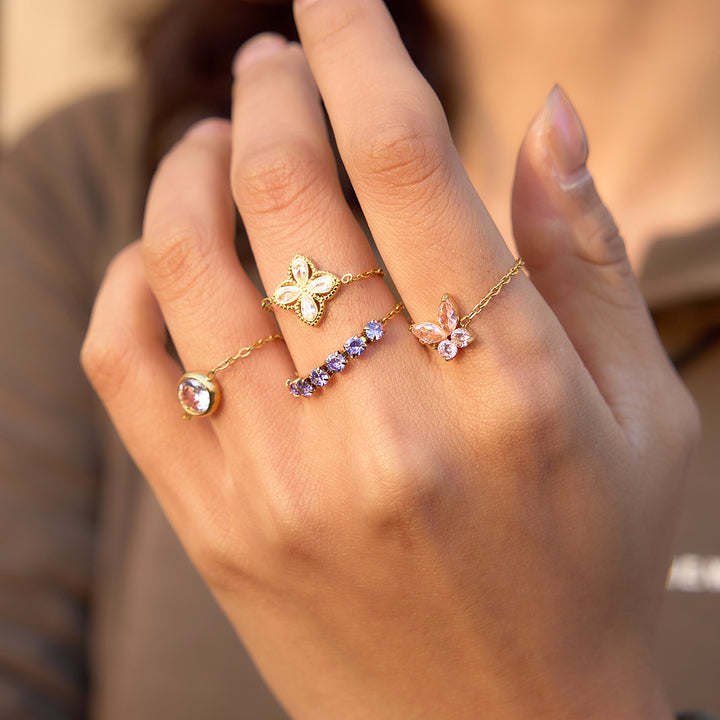Ibiza Beaded Chain Ring