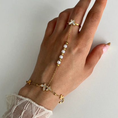 Aurora Crystal Finger Chain Bracelet