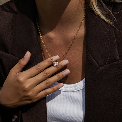 Isola Square Zircon Chain Necklace