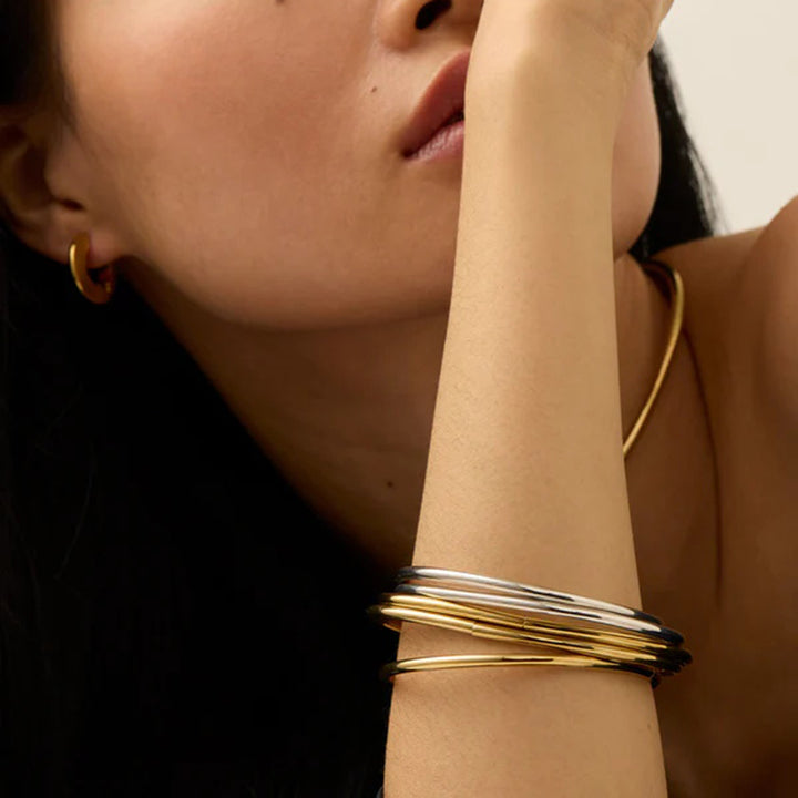 Halcyon Five-Bangle Stack Bracelet
