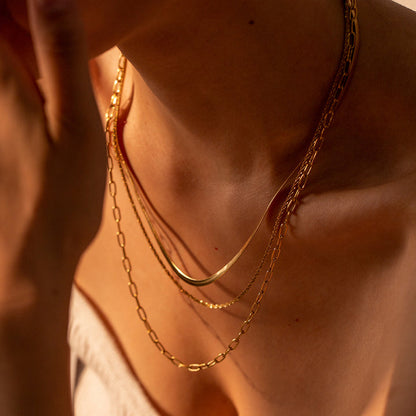 Formentera Triple Layered Chain Necklace