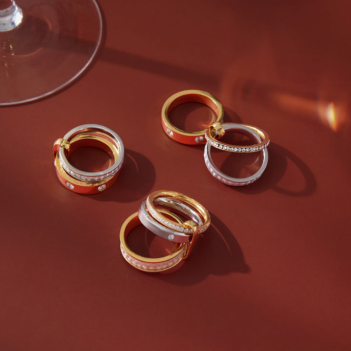 Cala Stacked Two Tone Band Ring