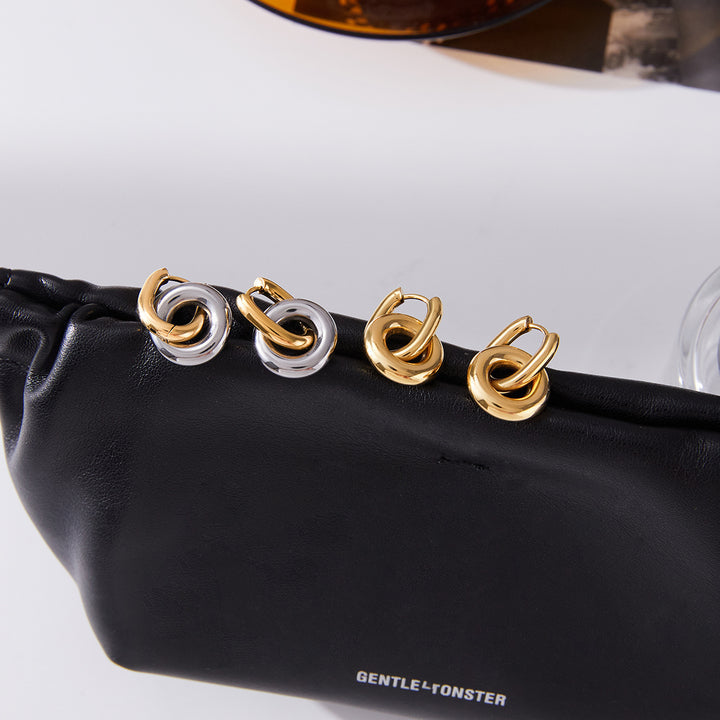 Lumen Interlocking Ring Hoop Earrings