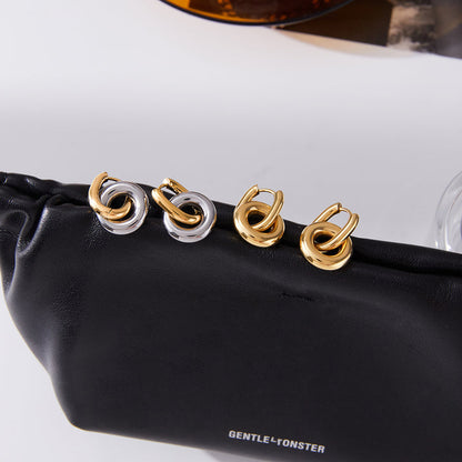 Lumen Interlocking Ring Hoop Earrings