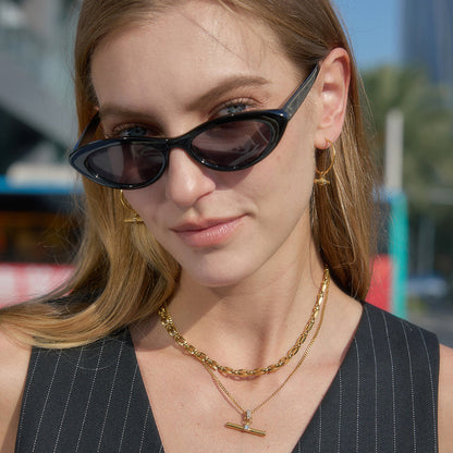 Mistral Crystal T-Bar Necklace