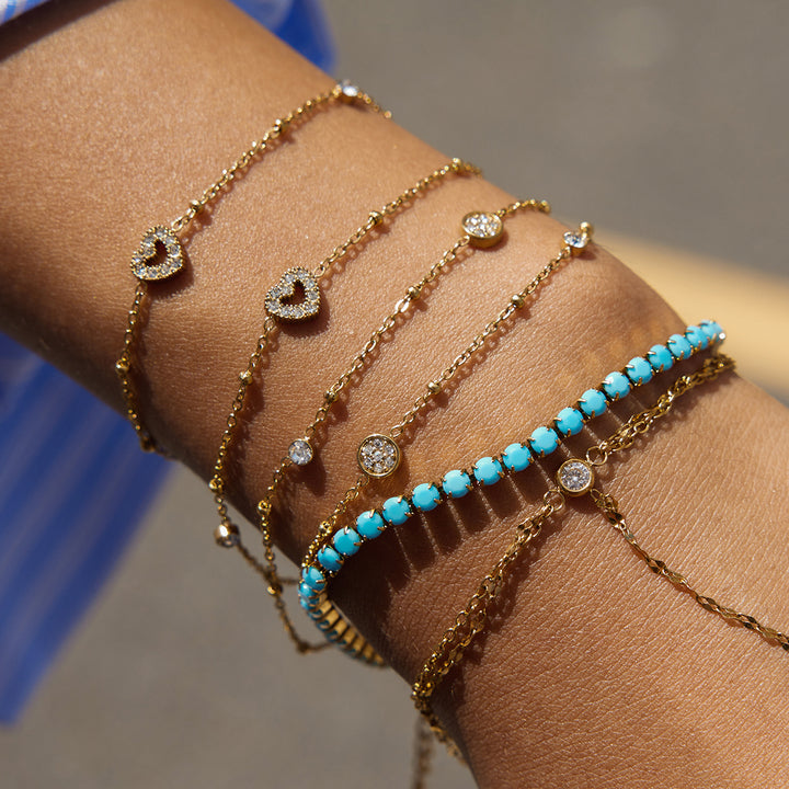 Lumen Layered Heart Chain Bracelet