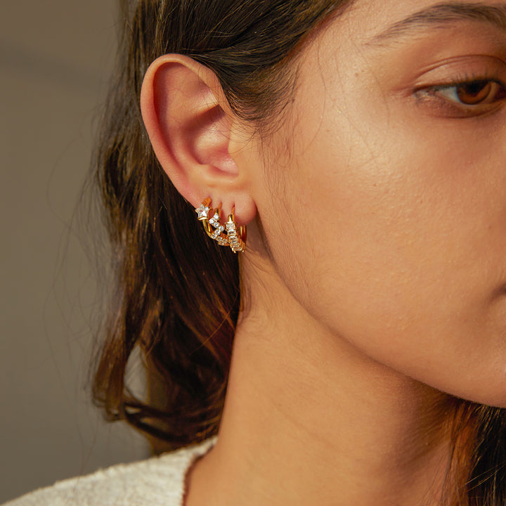 Levante Pavé Cluster Huggie Earrings