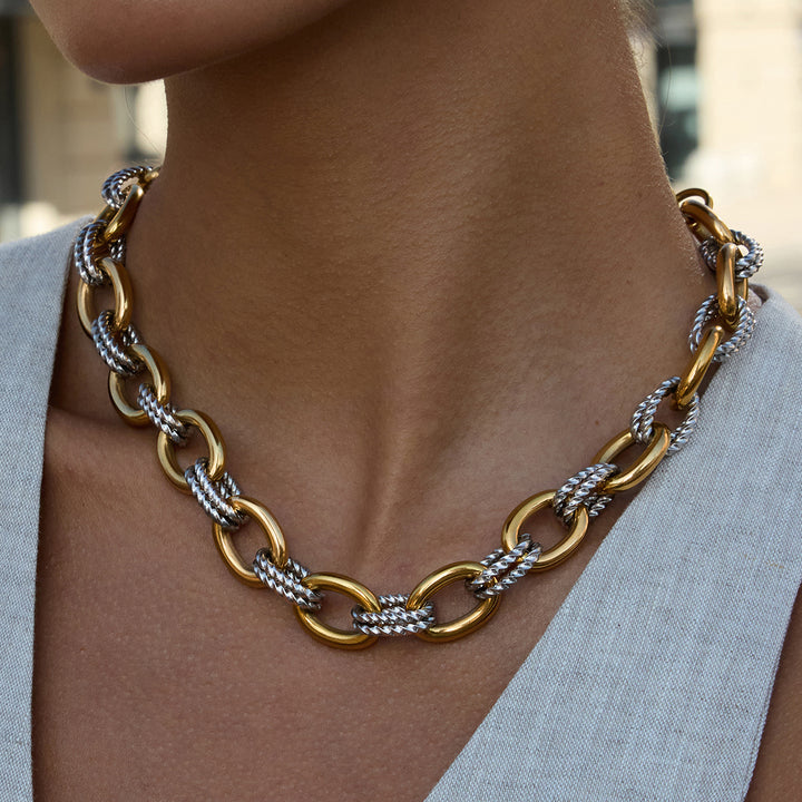Harbour Two-Tone Oval Link Necklace