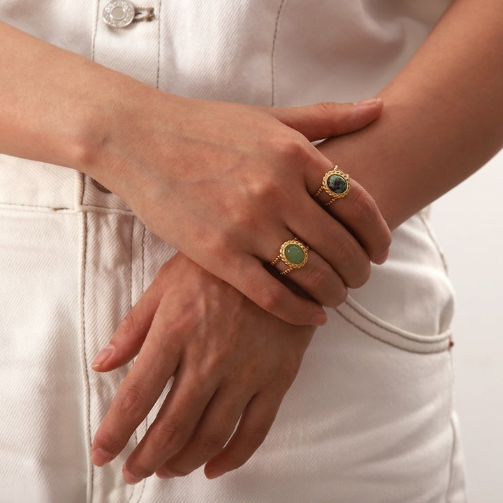 Sage Turquoise Rope Ring