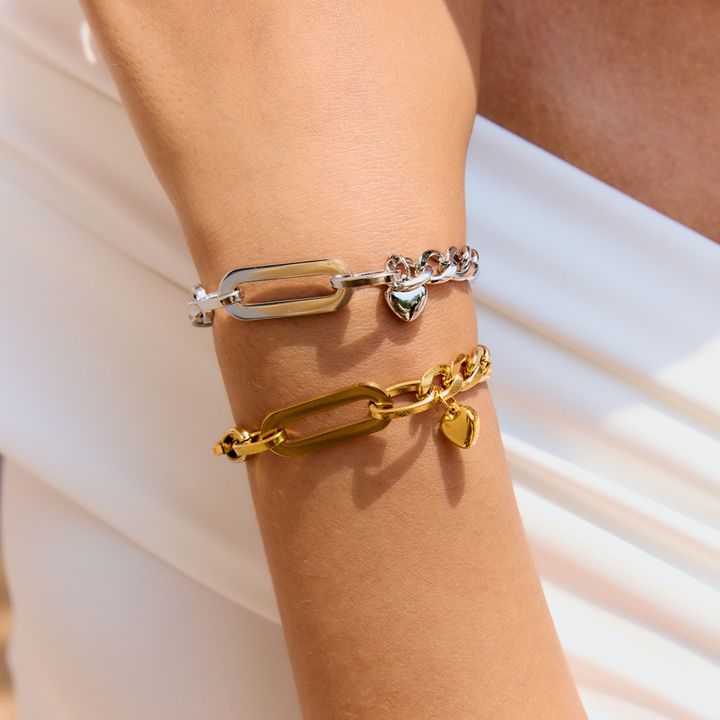 Dune Heart Charm Link Bracelet
