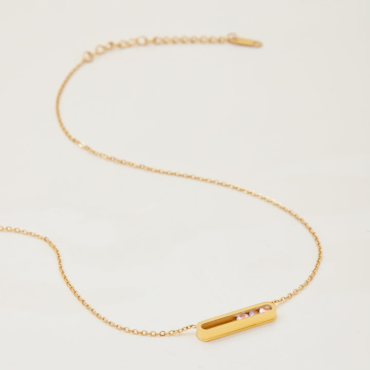 Lumen Floating Stone Bar Necklace