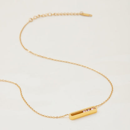 Lumen Floating Stone Bar Necklace