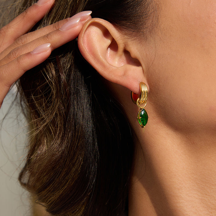 Olive Grove Green Drop Earrings