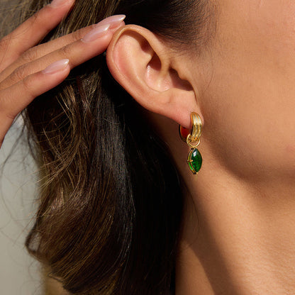 Olive Grove Green Drop Earrings