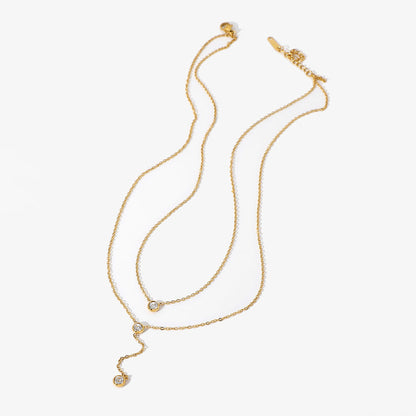 Cascade Layered Lariat Necklace