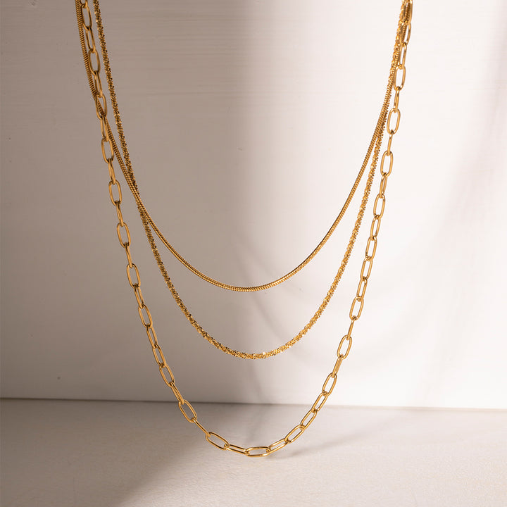 Formentera Triple Layered Chain Necklace