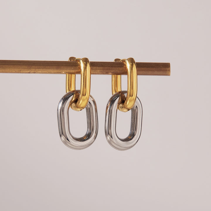Harbour Two-Tone Oval Link Earrings