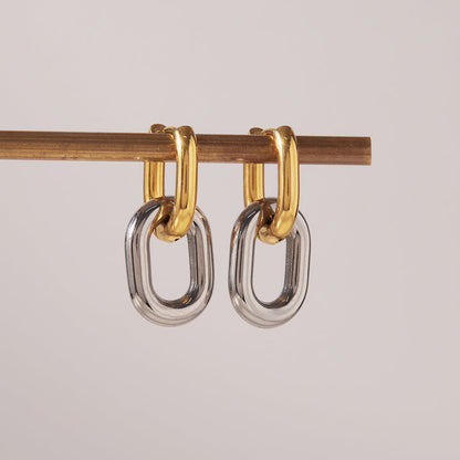 Harbour Two-Tone Oval Link Earrings