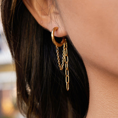 Zephyr Linked Hoop Chain Earrings
