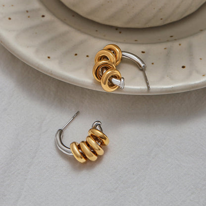 Formentera Stacked Ring Hoop Earrings
