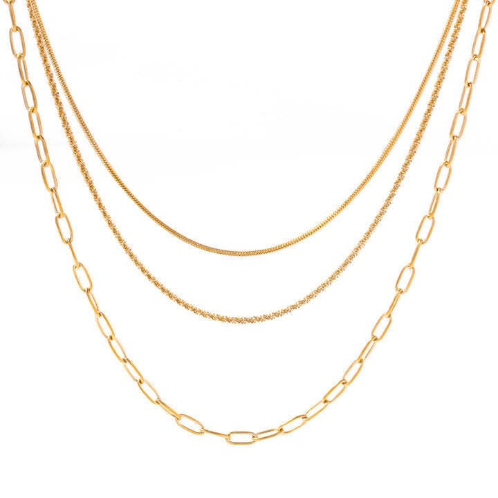 Formentera Triple Layered Chain Necklace