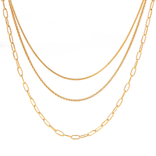 Formentera Triple Layered Chain Necklace