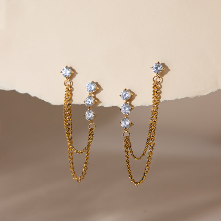 Formentera Chain Drape Stud Earrings
