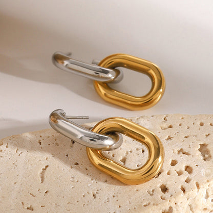 Dune Interlocking Link Drop Earrings