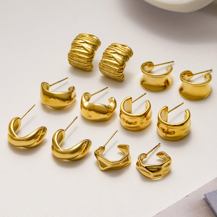 Cala Wide Concave Hoop Earrings