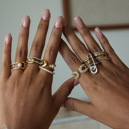 Almond Blossom Paperclip Pin Ring