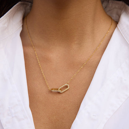 Olive Branch Linked Oval Necklace