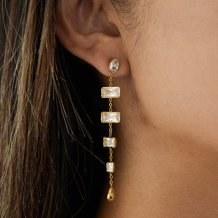 Marea Baguette Cascade Earrings