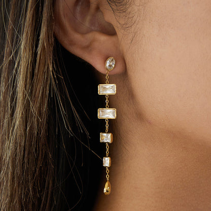 Marea Baguette Cascade Earrings