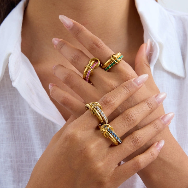 Zephyr Interlocking Pave Ring