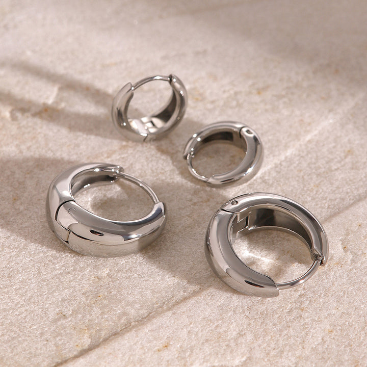 Cala Two-Tone Tapered Huggie Earrings