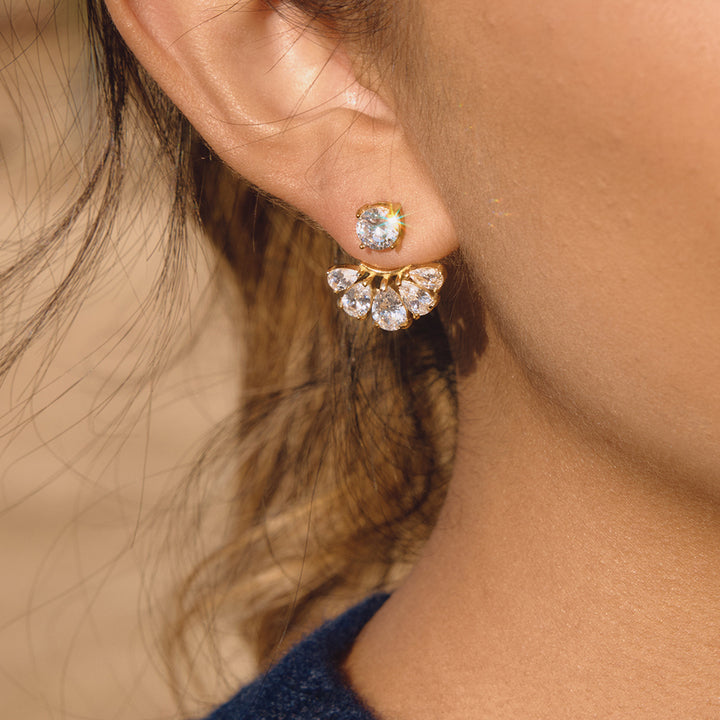 Lumen Fan Jacket Stud Earrings