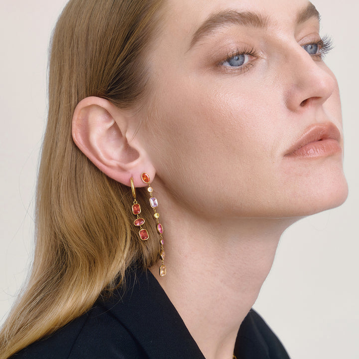 Riviera Triple Stone Drop Earrings