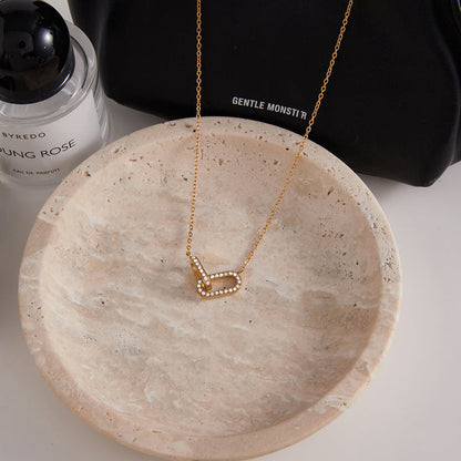 Olive Branch Linked Oval Necklace