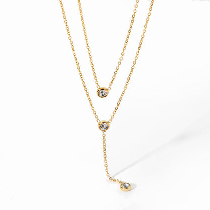 Cascade Layered Lariat Necklace