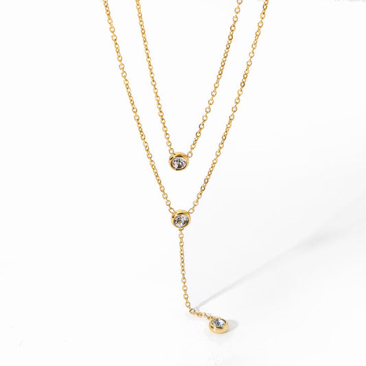 Cascade Layered Lariat Necklace