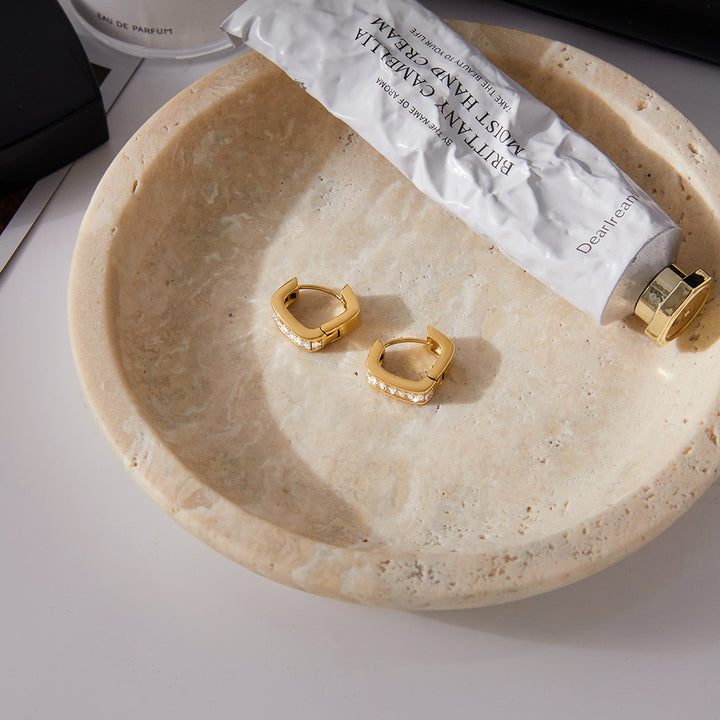 Laurel Baguette Huggie Earrings