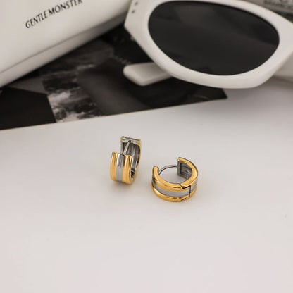 Santorini Two-Tone Layered Hoop Earrings