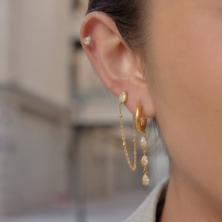 Menorca Baguette Stack Earrings