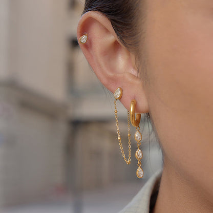 Menorca Baguette Stack Earrings
