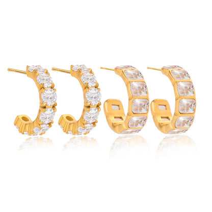 Tramontana Zirconia Hoop Earrings