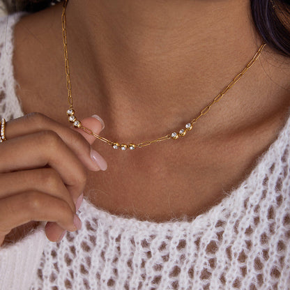 Vela Stone Station Link Necklace