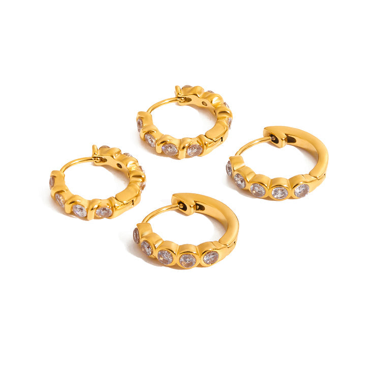 Seaspray Bezel-Set Huggie Earrings