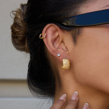 Cala Wide Concave Hoop Earrings